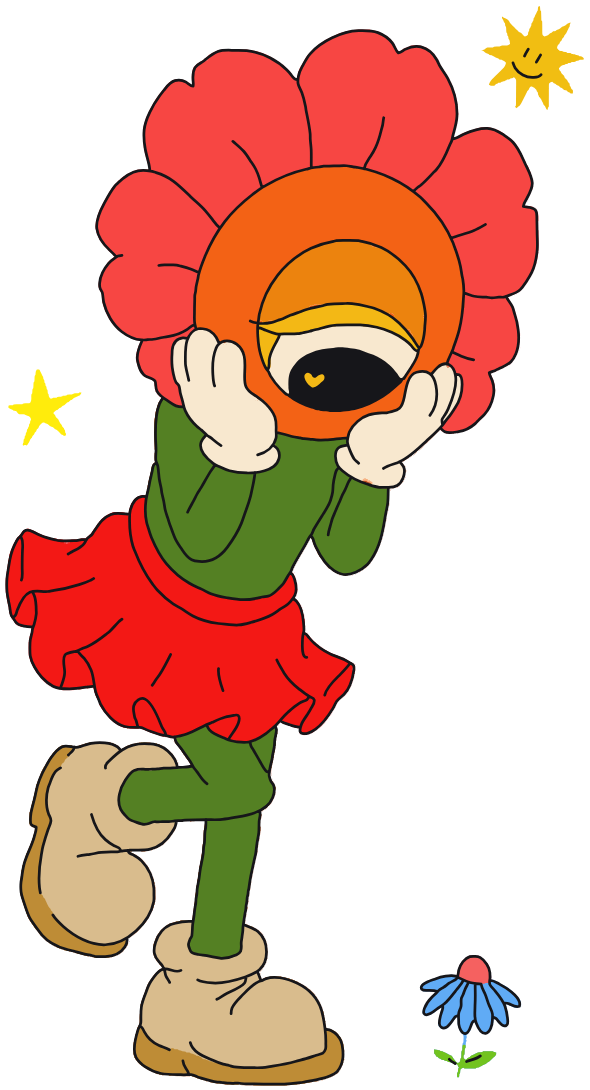ochii flower character, blushing